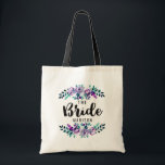 Bolso De Tela Boda de flor morado de leche<br><div class="desc">Mint & Purple Floral Wreath Watercolor Boda Bride Tote Bag Personalizado con rosa bonito y flores y el moderno y divertido Brush Font. Revisa mi tienda para ver toda la suite boda para este diseño!</div>