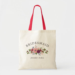 Bolso De Tela Boda  de Flores de Borgoña y Rubor