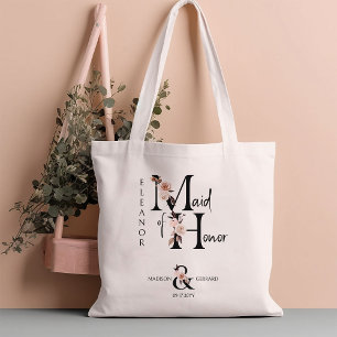 Bolso De Tela Boda de flores de honor Boho