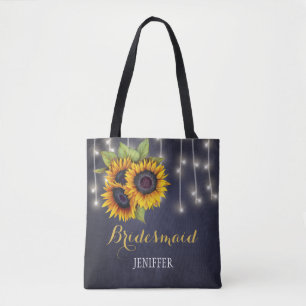 Bolso De Tela Boda de flores de sol rusas en el pizarrón