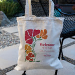 Bolso De Tela Boda de flores nouveau luminoso y colorido<br><div class="desc">Una paleta de colores luminosa y moderna separa esta suite boda del resto. El diseño tiene un estilizado ramo de flores y se puede personalizar todo el texto.</div>