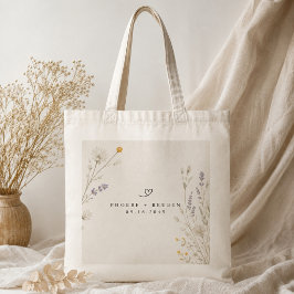 Bolso De Tela Boda de flores silvestres elegantes