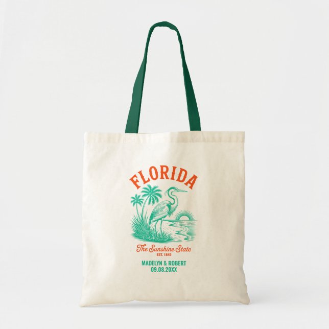 Bolso De Tela Boda de Florida Bienvenida Brindis Bridesmaid (Frente)