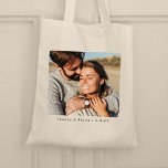 Bolso De Tela Boda de fotografía de pareja<br><div class="desc">Un diseño fotográfico personalizado con texto de texto con leyenda de máquina de escribir que se puede personalizar fácilmente junto con tu propia foto de tamaño completo. ¡El regalo perfecto para cualquier ocasión!</div>