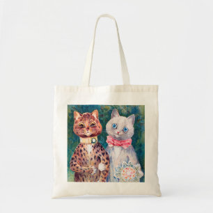 Bolso De Tela Boda de gatos, matrimonio, novia, Louis Wain
