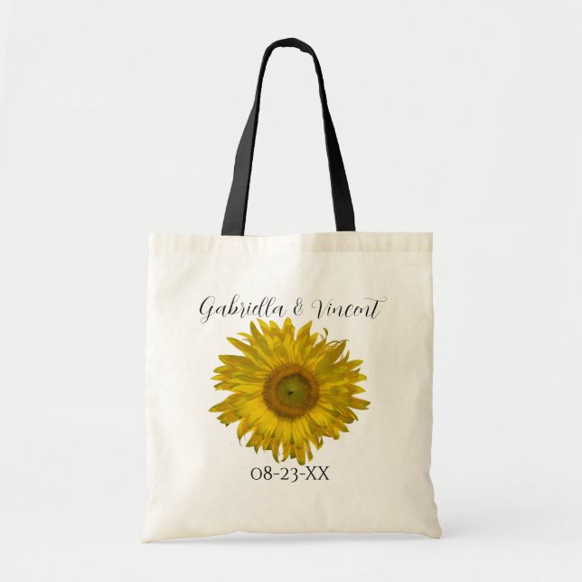 Bolso De Tela Boda de girasol amarillo (Frente)