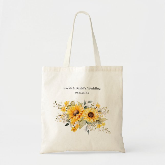 Bolso De Tela Boda de girasol ruso (Frente)