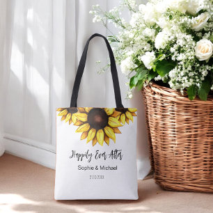 Bolso De Tela Boda de Girasoles Felices para Siempre