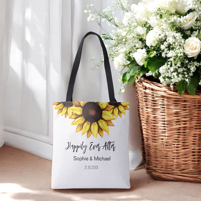 Bolso De Tela Boda de Girasoles Felices para Siempre (Subido por el creador)