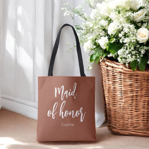 Bolso De Tela Boda de Honor Terracotta Brown