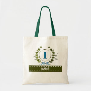 Bolso De Tela Boda de Ivy Wreath personalizado Monograma I