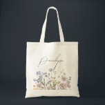 Bolso De Tela Boda de jardín de flores silvestres de primavera c<br><div class="desc">Disfrute de la belleza de la naturaleza en su día especial con nuestra exquisita bolsa de tote de la novia de la flor silvestre. Elegante, único y floreciente con amor. Utilice los campos de texto para personalizar su diseño con su propio texto y detalles. Si desea cambiar el estilo de...</div>