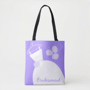 Bolso De Tela Boda de la dama de honor de la malva