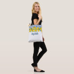 Bolso De Tela Boda de la dama de honor de Lemon Boho<br><div class="desc">Una hermosa ducha de limón con limones y azulejos mediterráneos italianos azules y blancos. Personalízalo para tu ducha de novia. Diseñado para ti por blackberry Boulevard.</div>