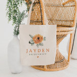Bolso De Tela Boda de la dama de honor floral de Cute Boho Terra<br><div class="desc">Este tote de dama de honor cuenta con bonitas flores de terracota de color agua y un sencillo tipo de letra serif. Tan lindo y simple para una boda botánica de boho o caída.</div>