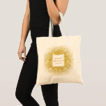 Bolso De Tela Boda de la dama de honor Gracias Elegante Confetti<br><div class="desc">Una hermosa bolsa de té para tu fiesta nupcial con un elegante diseño de purpurina de confeti de oro falso. Personaliza con tres líneas de texto personalizado - cambiar fácilmente "niñera de honor" por "dama de honor,  novia,  chica de flor,  etc.</div>