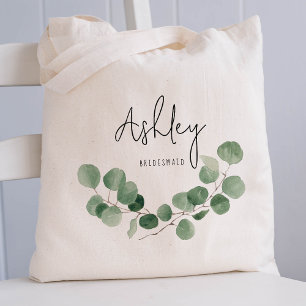 Bolso De Tela Boda de la hoja de Eucalyptus