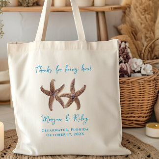Bolso De Tela Boda de la Pareja de las Estrellas del Mar