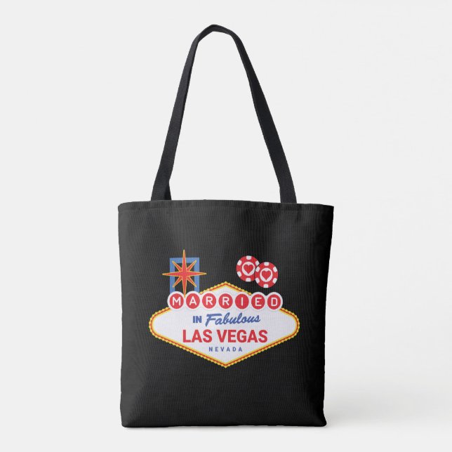 Bolso De Tela Boda de Las Vegas - Pareja casada en Las Vegas (Reverso)