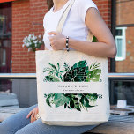 Bolso De Tela Boda de Leafy de la Foliage Verde de Monstera Trop<br><div class="desc">Si necesitas más personalización,  por favor,  no dudes en enviarme un mensaje a yellowfebstudio@gmail.com.</div>