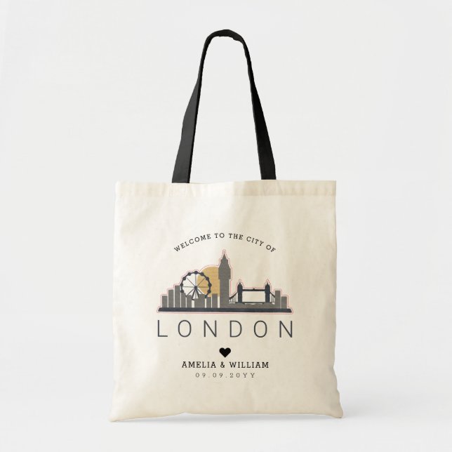 Bolso De Tela Boda de Londres | Línea delgada estilizada (Frente)