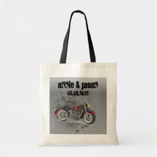 Bolso De Tela Boda de motociclista de grunge rústico