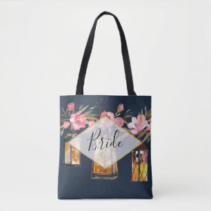 Bolso De Tela Boda de novia de coral azul de la marina de los fa