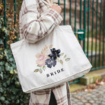 Bolso De Tela Boda de novia de la Marina Romántica<br><div class="desc">Romántica Marina Floración Boda Novia Tote Bag #floral pintada a mano #botánico romántico #floral #boda primavera #elegante #boda formal #boda #elegante boda #romántico boda</div>
