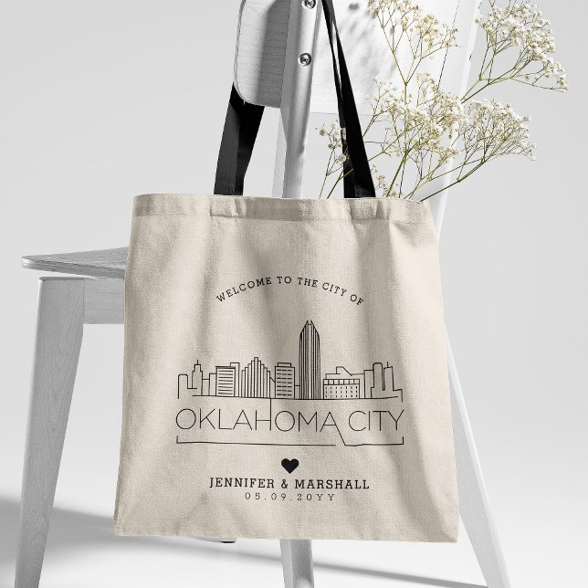 Bolso De Tela Boda de Oklahoma City | Línea delgada estilizada (Subido por el creador)