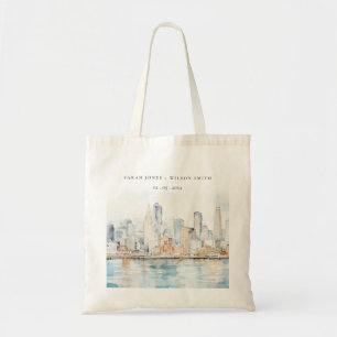 Bolso De Tela Boda de paisaje al acuarela de San Francisco