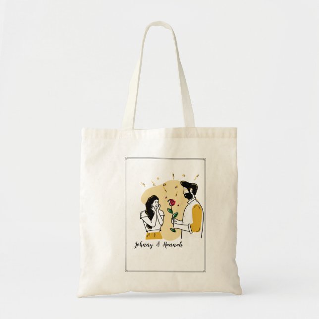 Bolso De Tela Boda de pareja (Frente)