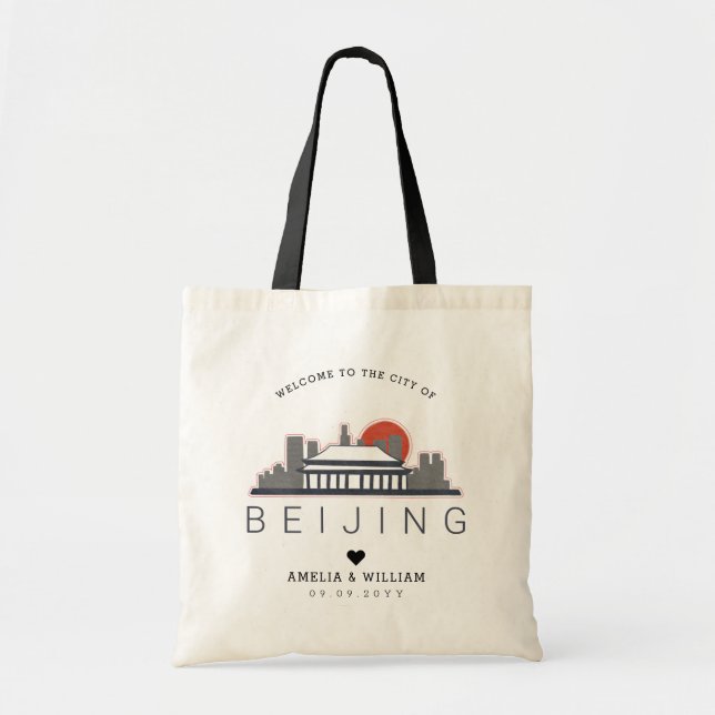 Bolso De Tela Boda de Pekín | Línea delgada estilizada (Frente)
