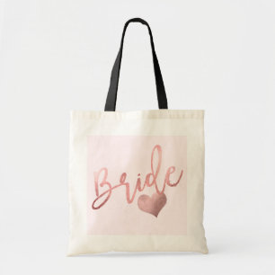 Bolso De Tela Boda de PixDezines/Letra script rosa oro
