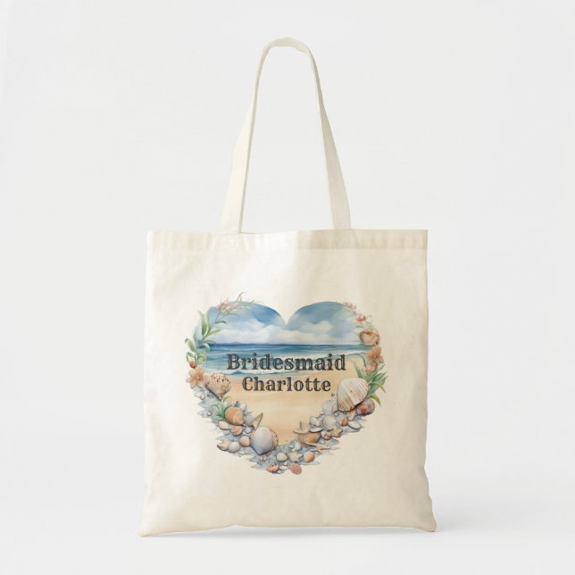 Bolso De Tela Boda de playa con damas de honor (Frente)