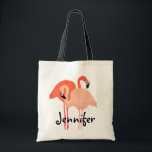 Bolso De Tela Boda de Playa Flamingos Rosa<br><div class="desc">Para solicitar colores o productos que coincidan con este producto,  póngase en contacto con el artista en www.ThePaintingPony.com</div>