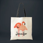 Bolso De Tela Boda de Playa Flamingos Rosa<br><div class="desc">Para solicitar colores o productos que coincidan con este producto,  póngase en contacto con el artista en www.ThePaintingPony.com</div>