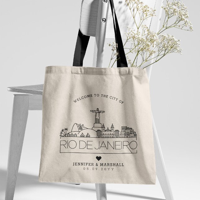 Bolso De Tela Boda de Río de Janeiro | Línea delgada estilizada (Subido por el creador)