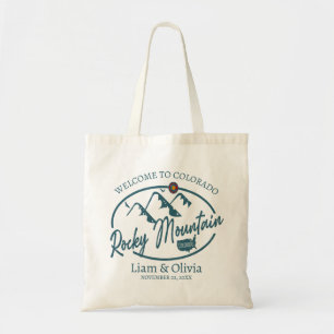 Bolso De Tela Boda de Rocky Mountain Colorado Bienvenidos a Tote