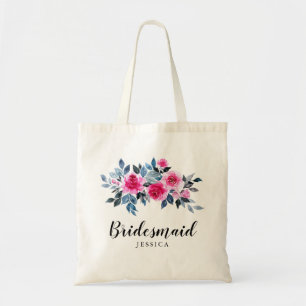 Bolso De Tela Boda de Rosas de acuarela