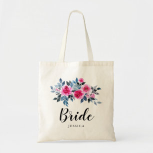 Bolso De Tela Boda de Rosas de acuarela