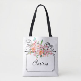 Bolso De Tela Boda de signos colgantes de flores de Victoria