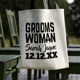Bolso De Tela Boda de Tuxedo Groomswoman Tote Bag