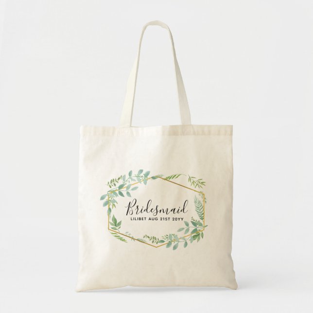 Bolso De Tela Boda de vegetación de hojas de jardín botánico (Frente)