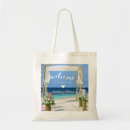 Bolso De Tela Boda de verano de playa moderna Favor de la bienve