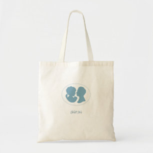 Bolso De Tela Boda del Cameo Azul de Regencia Clásica