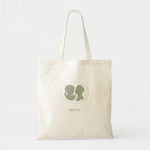 Bolso De Tela Boda del Cameo Verde de Regencia Clásica