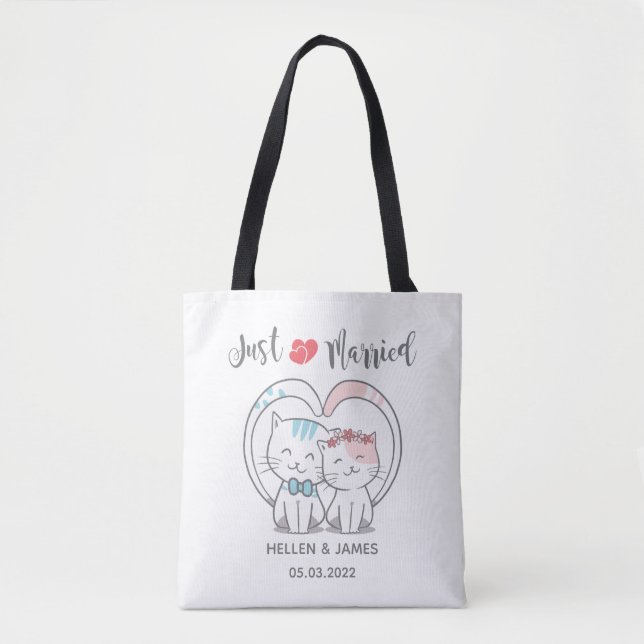 Bolso De Tela Boda del gato recién casado (Anverso)