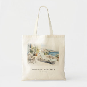 Bolso De Tela Boda del paisaje acuático de Curfu Grecia