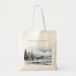 Bolso De Tela Boda del Paisaje de Esquí de la Montaña de la Niev