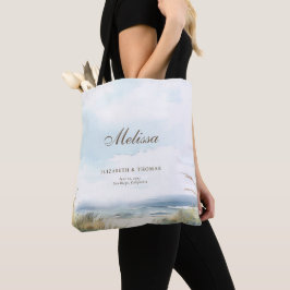 Bolso De Tela Boda elegante de Moda de hierba del océano en la v